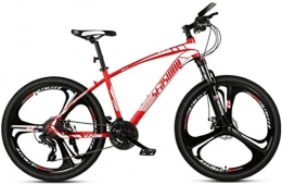 HCMNME Bike HCMNME Mountain Bikes, 26 inch mountain bike male and female adult ultralight racing light bicycle tri-cutter Alloy frame with Disc Brakes (Color : Red, Size : 30 speed)
