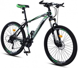 HCMNME Mountain Bike HCMNME Mountain Bikes, 26 inch mountain bike male and female adult variable speed racing ultra light bicycle 40 cutter wheels Alloy frame with Disc Brakes (Color : Dark green, Size : 27 speed)