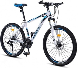 HCMNME Mountain Bike HCMNME Mountain Bikes, 26 inch mountain bike male and female adult variable speed racing ultra light bicycle 40 cutter wheels Alloy frame with Disc Brakes (Color : White blue, Size : 30 speed)