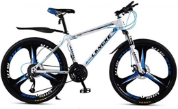 HCMNME Mountain Bike HCMNME Mountain Bikes, 26 inch mountain bike variable speed male and female three-wheeled bicycle Alloy frame with Disc Brakes (Color : White blue, Size : 24 speed)
