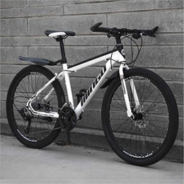HCMNME Bike HCMNME Mountain Bikes, 26 inch mountain bike variable speed off-road shock absorber bicycle light road racing spoke wheel Alloy frame with Disc Brakes (Color : White black, Size : 21 speed)