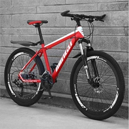 HCMNME Mountain Bike HCMNME Mountain Bikes, 26 inch mountain bike variable speed off-road shock-absorbing bicycle light road racing 40 cutter wheels Alloy frame with Disc Brakes (Color : Red, Size : 21 speed)