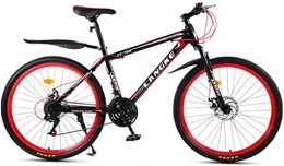 HCMNME Mountain Bike HCMNME Mountain Bikes, 26 inch mountain bike with variable speed spoke wheel for men and women Alloy frame with Disc Brakes (Color : Black red, Size : 30 speed)