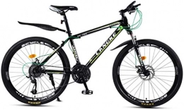 HCMNME Mountain Bike HCMNME Mountain Bikes, 26 inch mountain bike with variable speed spoke wheel for men and women Alloy frame with Disc Brakes (Color : Dark green, Size : 24 speed)