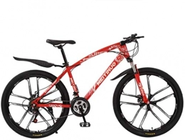 HCMNME Mountain Bike HCMNME Mountain Bikes, Mountain bike bicycle 26 inch disc brake adult bicycle ten cutter wheels Alloy frame with Disc Brakes (Color : Red, Size : 21 speed)