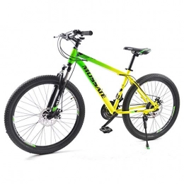 Heinside Mountain Bike Heinside Simple 26 inch adult bicycle newest 21-speed mountain bike male and female youth shock absorption variable speed mountain bike 26 * 2.125 Durable (Color : 8099 green yellow, Size : 21)