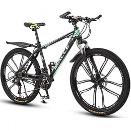 HHORB Mountain Bike Youth Adult Mens Womens Bicycle MTB Mountain Bike,26 Inch Women/Men MTB Bicycles Lightweight Carbon Steel Frame 21/24/27 Speeds with Front Suspension Mountain Bike,Green,21speed