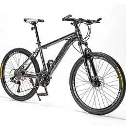 BNMKL Bike High-Carbon Steel Mountain Bike 24 / 26 / 27.5 Inch 21 / 24 / 24 / 30 Speed Adult Speed Bicycle Student Outdoors Bikes, Adjustable Seat, Dual Disc Brake Hardtail Bike, gray, 26 Inch 27 Speed