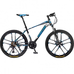 BNMKL Mountain Bike High Carbon Steel Mountain Bike / Bicycles 30-Speed, MTB 24 / 26 / 27.5 Inch Hard Tail Mountain Bicycle, Dual Disc Brakes, Outroad Bicycle for Mens Womens Student, Black And Blue, 27.5 Inch