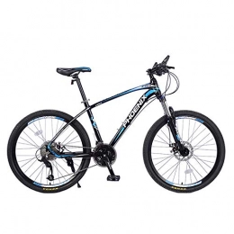 RSJK Mountain Bike High-end mountain bike 26-inch micro-rotation 27-speed-33 speed race off-road bicycle aluminum alloy wheel front and rear disc brakes shock absorber front fork black blue@33-speed spoke wheel black an