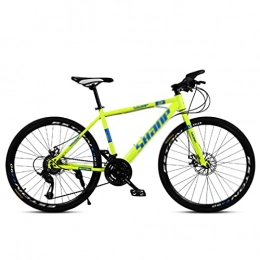WANYE Mountain Bike High Timber Youth / Adult Mountain Bike, Steel Frame, 26-Inch Wheels, Professional 21 / 24 / 27 / 30-Speed MTB, Multiple Colors yellow-27speed