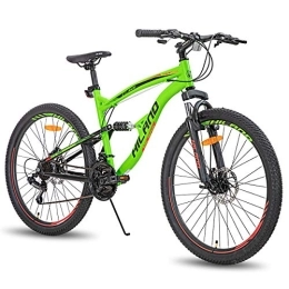 Hiland Bike HILAND 26 Inch Mountain Bike for Men 21-Speed MTB Bicycle 18 Inch Dual-Suspension fully mtb Urban Commuter City Bicycle Green