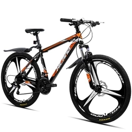 Hiland Mountain Bike Hiland 26 Inch Mountain Bike with 17 Inch Aluminum Frame, Shimano 21 Speeds with Disc-Brake, 3 Spokes Wheels for Men Women Men's Mountain Bike, Black…