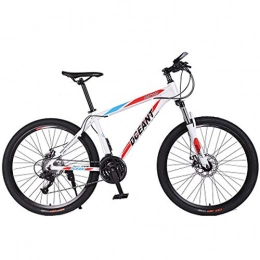 HJ Mountain Bike hj Aluminum Alloy Mountain Bike, (24 / 26 Inch) Adult Double Disc Brake Bicycle Urban Outdoor Activity Male And Female Student Bicycle, White, 26inch