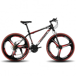 HJ Mountain Bike hj Mountain Bicycle, 26 Inch High Carbon Steel Double Disc Brakes Fitness Sports City Bike Adult Students Travel Street Snow Bike, Red, 24speed