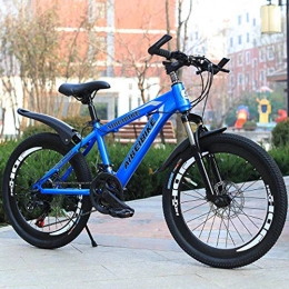 HJ Mountain Bike hj Mountain Brakes, 20-26 Inch High Carbon Steel Double Disc Brakes Fitness Sports City Bike Adult Student Travel Mountain Bike, Blue, 24inches