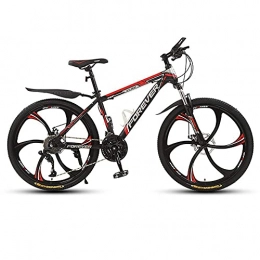 HJRBM  HJRBM 26 Inch Mountain Bikes， 24-Speed Bicycle， Lightweight And Durable， High Carbon Steel， for Outdoors Sport， 6 Cutter Wheels， Black Red fengong