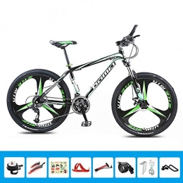 HLMIN-Bike Mountain Bike HLMIN 26'' Mountain Bike 3-Spoke Wheels 3 Speed Variable Speed Shock Absorption Dual Disc Brake Bicycle (Color : Green, Size : 24speed)