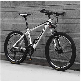 HUAQINEI  HUAQINEI durable bicycle, Outdoor sports 26" Front Suspension Variable Speed HighCarbon Steel Mountain Bike Suitable for Teenagers Aged 16+ 3 Colors, White Outdoor sports Mountain Bike Alloy frame