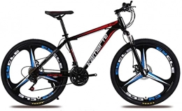 HUAQINEI Mountain Bike HUAQINEI Mountain Bikes, 24 inch mountain bike adult male and female variable speed bicycle three- wheel Alloy frame with Disc Brakes (Color : Black red, Size : 24 speed)