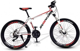 HUAQINEI Mountain Bike HUAQINEI Mountain Bikes, 24 inch mountain bike adult men and women variable speed mobility bicycle 40 wheels Alloy frame with Disc Brakes (Color : White Red, Size : 27 speed)