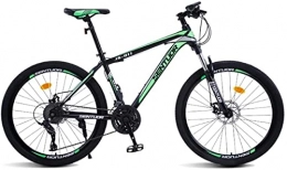 HUAQINEI Bike HUAQINEI Mountain Bikes, 24 inch mountain bike cross-country variable speed racing light bicycle 40 wheels Alloy frame with Disc Brakes (Color : Dark green, Size : 27 speed)