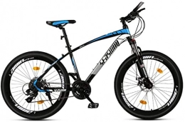 HUAQINEI Mountain Bike HUAQINEI Mountain Bikes, 24 inch mountain bike male and female adult super light racing light bicycle spoke wheel Alloy frame with Disc Brakes (Color : Black blue, Size : 21 speed)