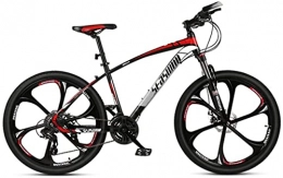 HUAQINEI Bike HUAQINEI Mountain Bikes, 24 inch mountain bike male and female adult ultralight racing light bicycle six- wheel Alloy frame with Disc Brakes (Color : Black red, Size : 30 speed)