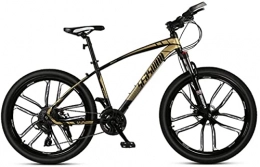 HUAQINEI Mountain Bike HUAQINEI Mountain Bikes, 24-inch mountain bike male and female adult ultralight racing light bicycle ten- wheel Alloy frame with Disc Brakes (Color : Black gold, Size : 30 speed)