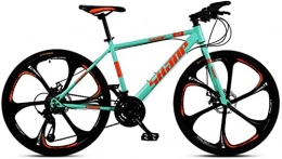 HUAQINEI Mountain Bike HUAQINEI Mountain Bikes, 24 inch mountain bike male and female adult ultralight variable speed bicycle six-wheel Alloy frame with Disc Brakes (Color : Green, Size : 27 speed)