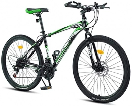 HUAQINEI Mountain Bike HUAQINEI Mountain Bikes, 24 inch mountain bike male and female adult variable speed racing ultra-light bicycle spoke wheel Alloy frame with Disc Brakes (Color : Dark green, Size : 21 speed)