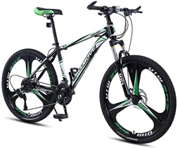 HUAQINEI Bike HUAQINEI Mountain Bikes, 24 inch mountain bike male and female adult variable speed racing ultra-light bicycle three-knife wheel Alloy frame with Disc Brakes (Color : Dark green, Size : 30 speed)