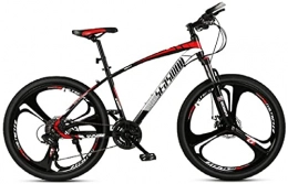 HUAQINEI Mountain Bike HUAQINEI Mountain Bikes, 24 inch mountain bike men and women adult ultralight racing light bicycle tri- No. 1 Alloy frame with Disc Brakes (Color : Black red, Size : 21 speed)
