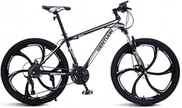 HUAQINEI Mountain Bike HUAQINEI Mountain Bikes, 24-inch mountain bike, off-road variable speed racing light bicycle six wheels Alloy frame with Disc Brakes (Color : Black and white, Size : 21 speed)