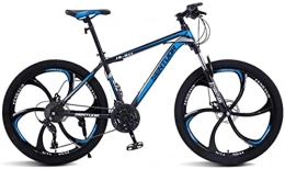 HUAQINEI Mountain Bike HUAQINEI Mountain Bikes, 24-inch mountain bike, off-road variable speed racing light bicycle six wheels Alloy frame with Disc Brakes (Color : Black blue, Size : 24 speed)