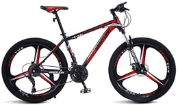 HUAQINEI Mountain Bike HUAQINEI Mountain Bikes, 24 inch mountain bike off-road variable speed racing light bicycle tri- Alloy frame with Disc Brakes (Color : Black red, Size : 24 speed)