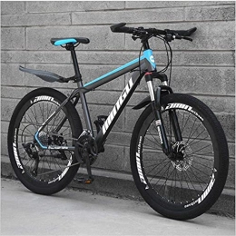 HUAQINEI Mountain Bike HUAQINEI Mountain Bikes, 24 inch mountain bike variable speed cross-country shock-absorbing bicycle light road racing 40 wheels Alloy frame with Disc Brakes (Color : Black blue, Size : 27 speed)
