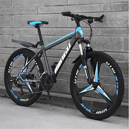 HUAQINEI Bike HUAQINEI Mountain Bikes, 24-inch mountain bike variable speed off-road shock-absorbing bicycle lightweight road racing three-wheel Alloy frame with Disc Brakes (Color : Black blue, Size : 21 speed)
