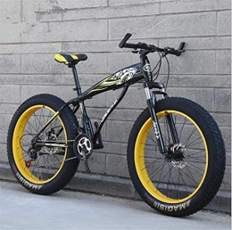 HUAQINEI Mountain Bike HUAQINEI Mountain Bikes, 24 inch snow bike ultra-wide tire variable speed 4.0 snow bike mountain bike Alloy frame with Disc Brakes (Color : Black and yellow, Size : 30 speed)