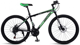 HUAQINEI Mountain Bike HUAQINEI Mountain Bikes, 24-inch spoke wheel for mountain bike, off-road variable speed racing light bicycle Alloy frame with Disc Brakes (Color : Dark green, Size : 24 speed)