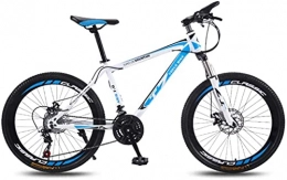 HUAQINEI Mountain Bike HUAQINEI Mountain Bikes, 26 inch bicycle mountain bike adult variable speed light bicycle 40 wheels Alloy frame with Disc Brakes (Color : White blue, Size : 21 speed)
