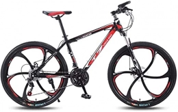 HUAQINEI Mountain Bike HUAQINEI Mountain Bikes, 26 inch bicycle mountain bike adult variable speed light bicycle six wheels Alloy frame with Disc Brakes (Color : Black red, Size : 24 speed)