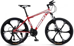 HUAQINEI Mountain Bike HUAQINEI Mountain Bikes, 26 inch male and female adult variable speed mountain bike racing six-wheel bicycle Alloy frame with Disc Brakes (Color : White Red, Size : 21 speed)