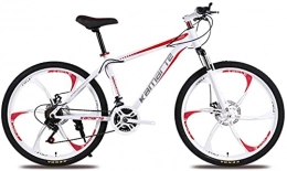 HUAQINEI Bike HUAQINEI Mountain Bikes, 26 inch mountain bike adult male and female variable speed bicycle six wheels Alloy frame with Disc Brakes (Color : White Red, Size : 24 speed)