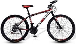 HUAQINEI Bike HUAQINEI Mountain Bikes, 26 inch mountain bike adult male and female variable speed travel bicycle spoke wheel Alloy frame with Disc Brakes (Color : Black red, Size : 21 speed)