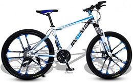 HUAQINEI Bike HUAQINEI Mountain Bikes, 26 inch mountain bike adult men and women variable speed transportation bicycle ten wheels Alloy frame with Disc Brakes (Color : White blue, Size : 21 speed)