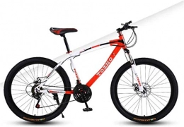 HUAQINEI Mountain Bike HUAQINEI Mountain Bikes, 26 inch mountain bike adult variable speed damping bicycle off-road dual disc brake spoke wheel bicycle Alloy frame with Disc Brakes (Color : White Red, Size : 21 speed)