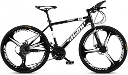 HUAQINEI Mountain Bike HUAQINEI Mountain Bikes, 26 inch mountain bike male and female adult super light variable speed bicycle tri- Alloy frame with Disc Brakes (Color : Black and white, Size : 24 speed)