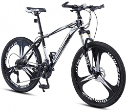 HUAQINEI Bike HUAQINEI Mountain Bikes, 26 inch mountain bike male and female adult variable speed racing ultra-light bicycle tri- Alloy frame with Disc Brakes (Color : Black and white, Size : 21 speed)