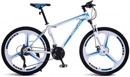 HUAQINEI Mountain Bike HUAQINEI Mountain Bikes, 26 inch mountain bike off-road variable speed racing light bicycle tri- Alloy frame with Disc Brakes (Color : White blue, Size : 27 speed)
